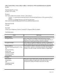 Instructions for Form PAW6735961 First Nations Child and Family Services Prevention Based Work Plan - Canada