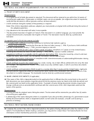 Instructions for Form INTER83-171E Application for Registration on the Indian Register and for the Secure Certificate of Indian Status (Scis) (For Children 15 Years of Age or Younger or Dependent Adults) - Canada, Page 2