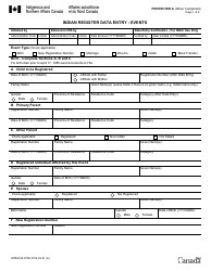 Document preview: Form INTER83-073E Indian Register Data Entry - Events - Canada