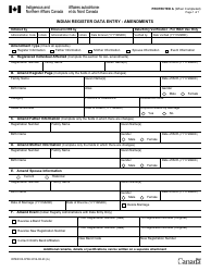 Document preview: Form INTER83-070E Indian Register Data Entry - Amendments - Canada