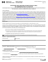 Document preview: Form INTER83-153E Statutory Declaration of Executor of a Will or Administrator of an Estate - Canada