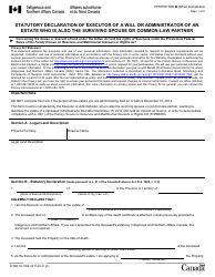 Document preview: Form INTER83-155E Statutory Declaration of Executor of a Will or Administrator of an Estate Who Is Also the Surviving Spouse or Common-Law Partner - Canada
