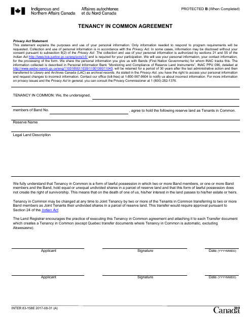 Form INTER83-158E  Printable Pdf