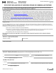 Form INTER83-156E &quot;Statutory Declaration of Surviving Spouse or Common-Law Partner&quot; - Canada