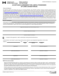Form INTER83-164E &quot;Acceptance Agreement for Lawful Possession of Land-Locked Parcel&quot; - Canada