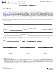 Form INTER83-167E &quot;Right of Way Agreement&quot; - Canada