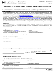 Form INTER83-166E Assessment of Matrimonial Real Property and Statutory Declaration - Canada