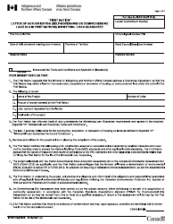 Form INTER80-005DE First Nation Letter of Authorization (Self-governing or Comprehensive Land Claim First Nations) - Ministerial Loan Guarantee - Canada