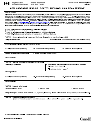 Document preview: Form INTER83-133E Application for Leasing Locatee Lands Within an Indian Reserve - Canada