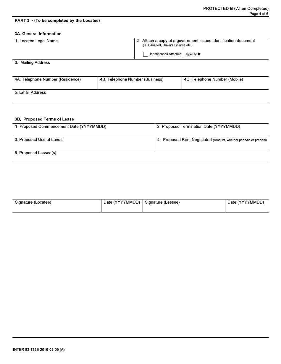 Form INTER83-133E Application for Leasing Locatee Lands Within an Indian Reserve - Canada, Page 4