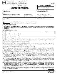 Form INTER80-005BE Band Council Resolution - Ministerial Loan Guarantee - Canada
