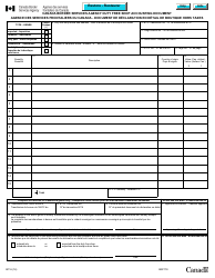 Document preview: Form B116 Canada Border Services Agency Duty Free Shop Accounting Document - Canada (English/French)