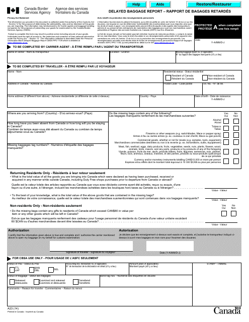 Form A23  Printable Pdf