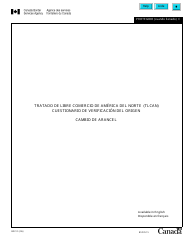 Document preview: Formulario B231 S Tratado De Libre Comercio De America Del Norte (Tlcan) Cuestionario De Verificacion Del Origen - Cambio De Arancel - Canada (Spanish)