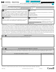 Form B238 Nafta Verification of Origin Questionnaire - Canada