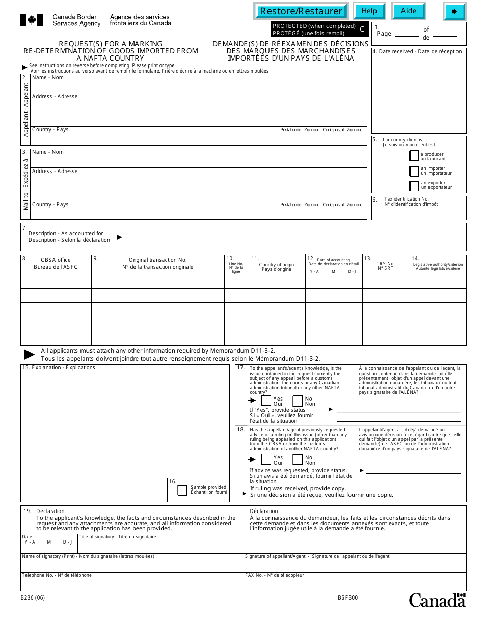 Form B236 - Fill Out, Sign Online and Download Fillable PDF, Canada ...