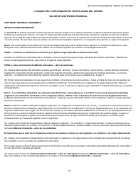 Formulario B228 S Tratado De Libre Comercio De America Del Norte (Tlcan) Cuestionario De Verificacion Del Origen - Valor De Contenido Regional Metodo De Costo Neto - Canada (Spanish), Page 9
