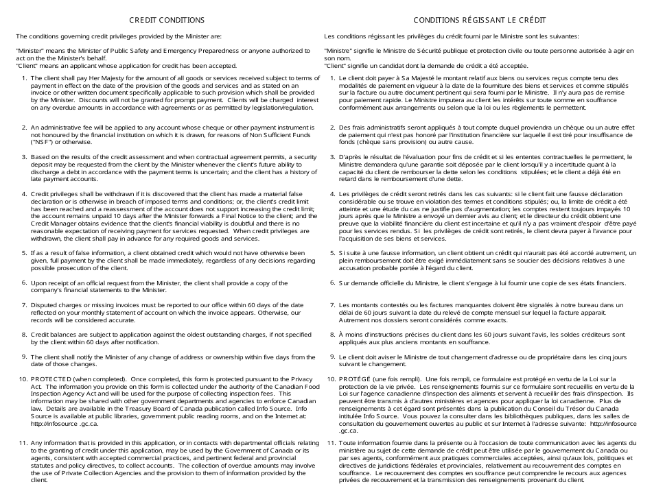 Form BSF148 Application for Credit - Canada (English / French), Page 2