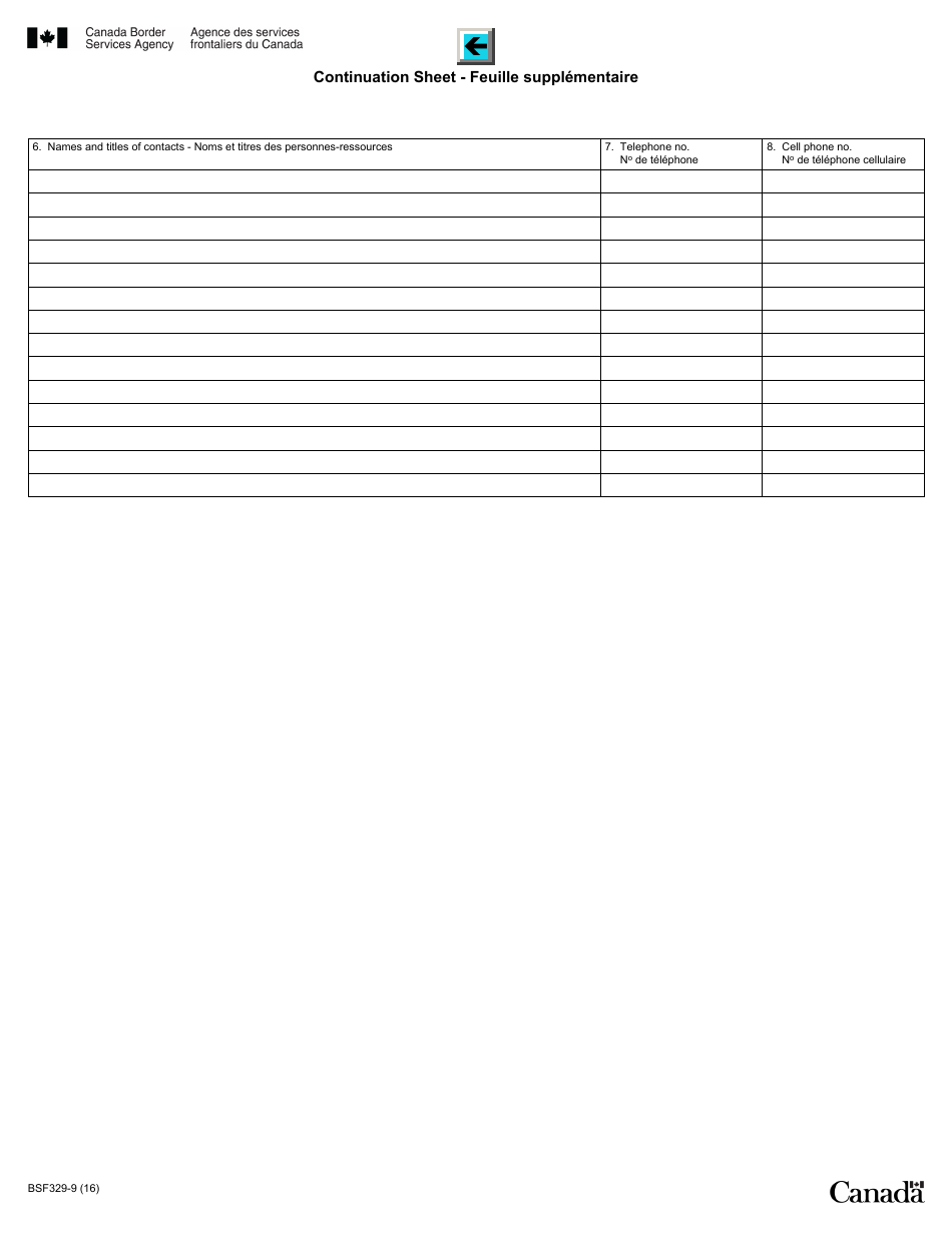 Form BSF329-9 Application to Transact Freight Forwarder Operations With the Canada Border Services Agency - Canada (English / French), Page 3
