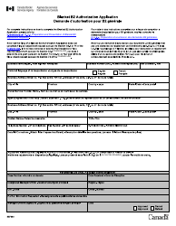 Form BSF360 Blanket B2 Authorization Application - Canada (English/French)