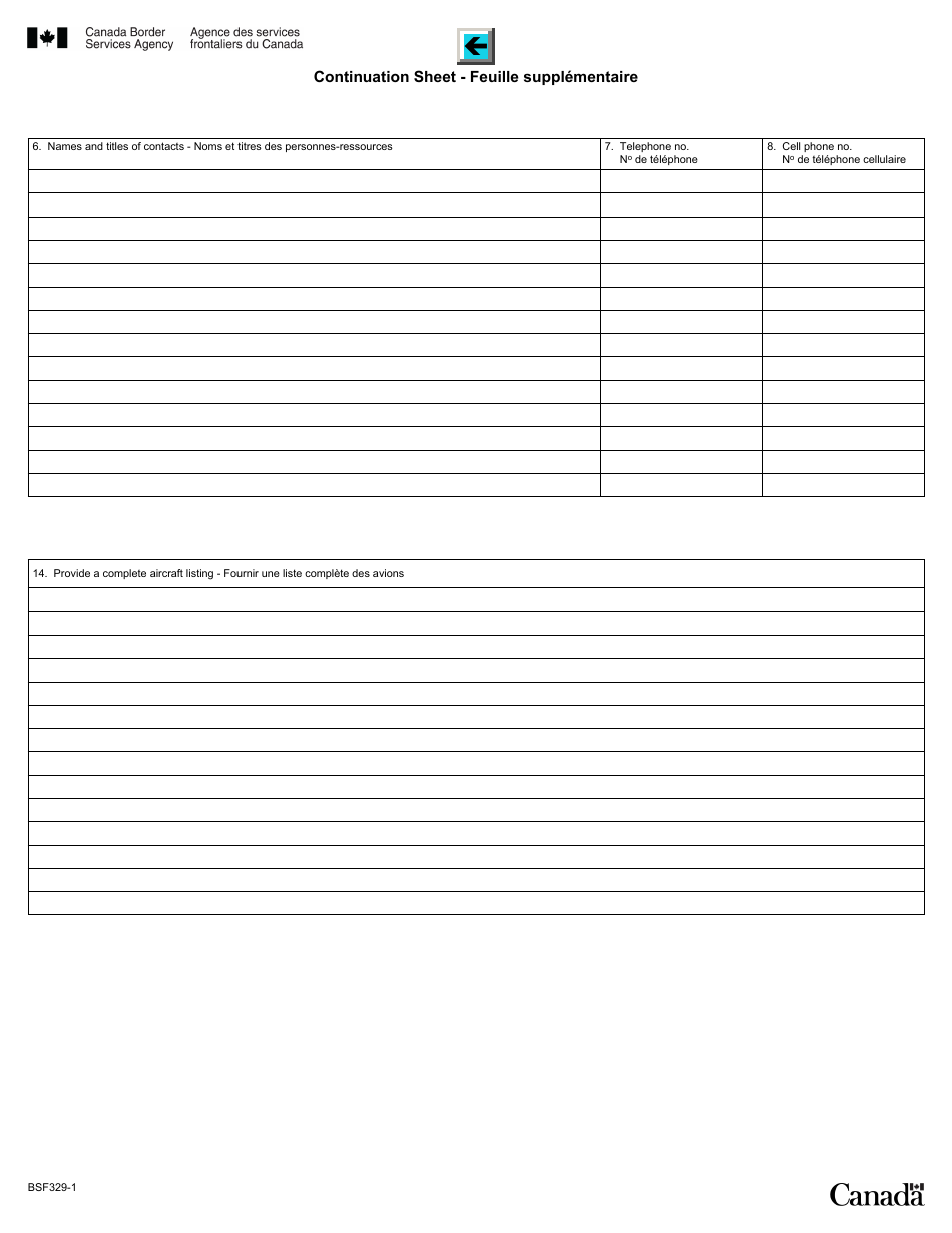 Form BSF329-1 Application to Transact Air Operations With the Canada Border Services Agency - Canada (English / French), Page 3
