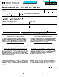 Document preview: Form BSF575 Receipt for Prescribed Document Under R260 - Canada (English/French)