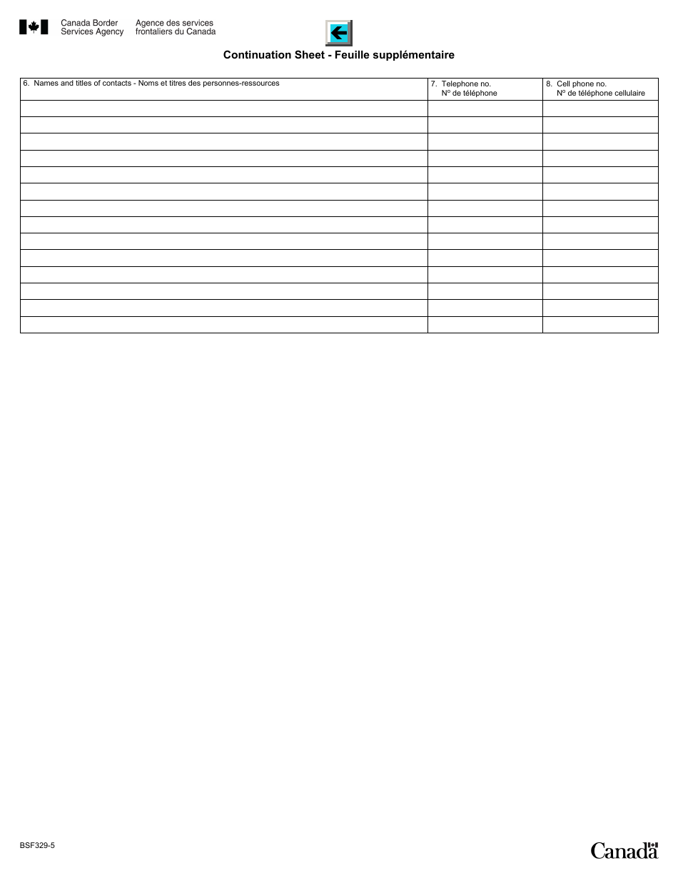 Form BSF329-5 Application to Transact Rail Operations With the Canada Border Services Agency - Canada, Page 3