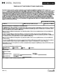 Form BSF641 Residency and Travel Outside of Canada Questionnaire - Canada
