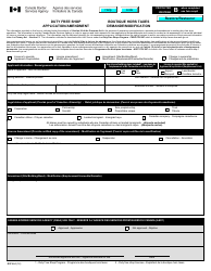 Form BSF664 Duty Free Shop Application/Amendment - Canada (English/French)