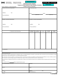 Formulario BSF459 S Certificado De Origen - Tratado De Libre Comercio Entre Canada Y Colombia - Canada (Spanish)