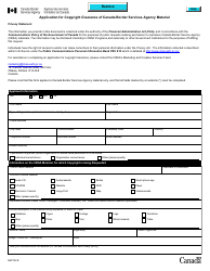 Form BSF740 Application for Copyright Clearance of Canada Border Services Agency Material - Canada