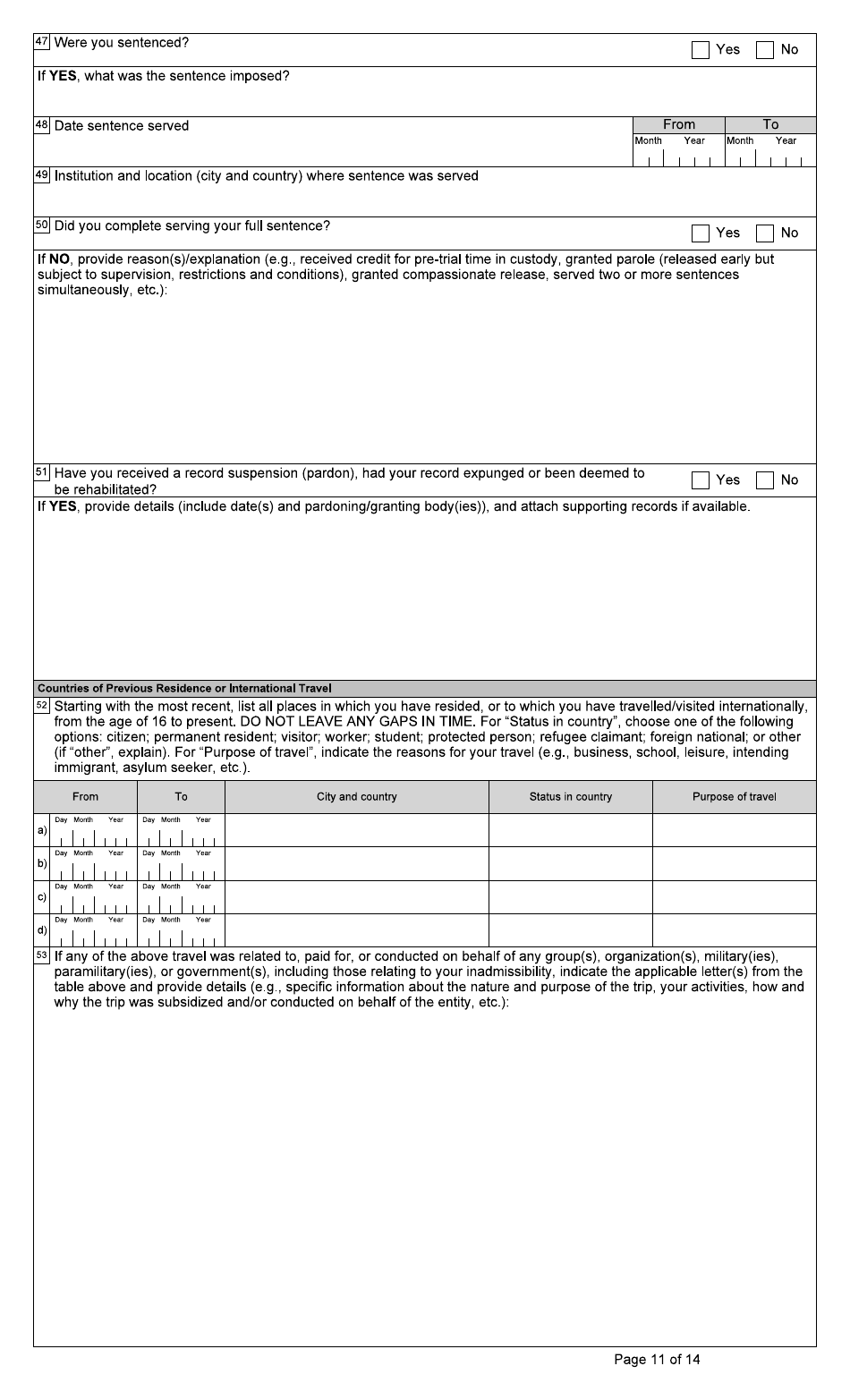 Form BSF766 Application for a Declaration of Relief Under Subsection 42.1(1) of the Immigration and Refugee Protection Act (Irpa) - Canada, Page 11