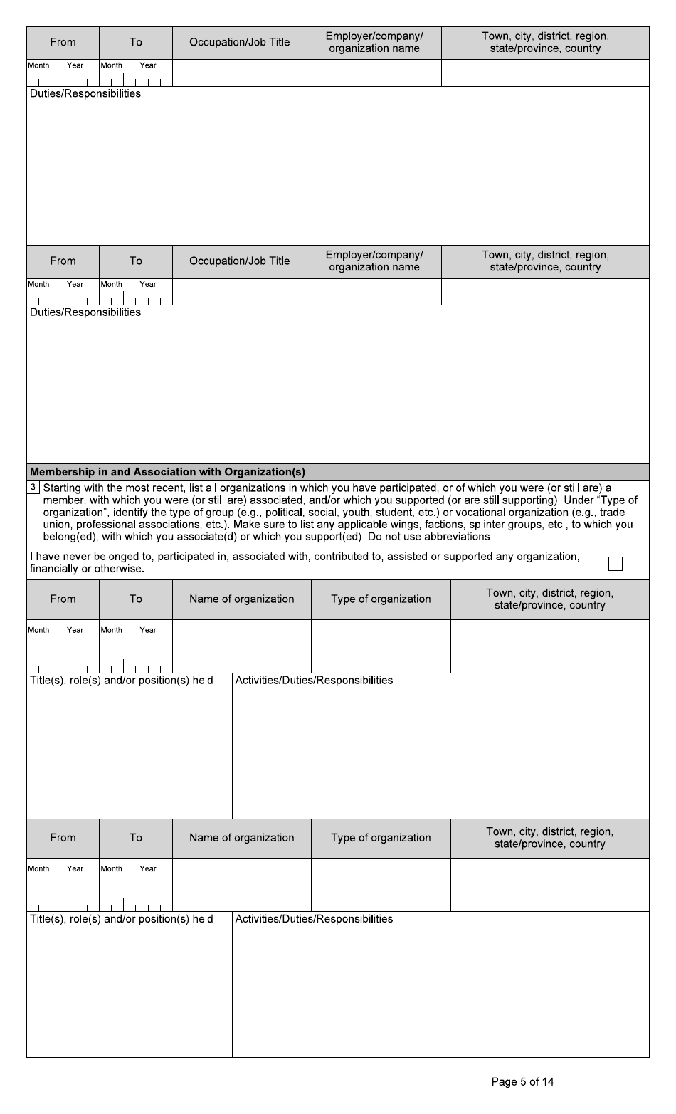 Form BSF766 Application for a Declaration of Relief Under Subsection 42.1(1) of the Immigration and Refugee Protection Act (Irpa) - Canada, Page 5