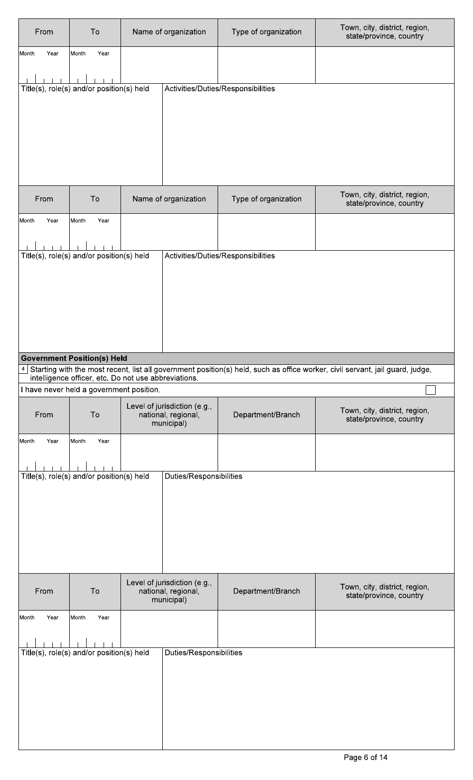 Form BSF766 Application for a Declaration of Relief Under Subsection 42.1(1) of the Immigration and Refugee Protection Act (Irpa) - Canada, Page 6