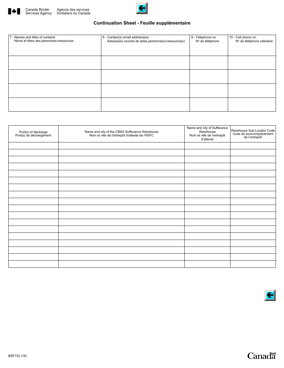 Form BSF722 Changing Bonded Status for Existing Cbsa Carriers - Canada (English / French), Page 3