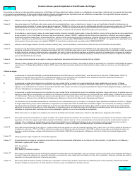 Formulario BSF747 S Certificado De Origen / Tratado De Libre Comercio Entre Canada Y La Republica De Honduras - Canada (Spanish), Page 2