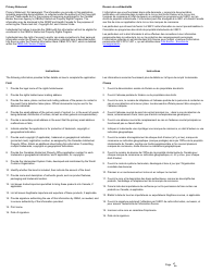 Form BSF738 Request for Assistance - Canada (English/French), Page 2