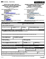 Form C47 Application for Vessel Temporary Admission to the Coasting Trade of Canada - Canada (English/French)