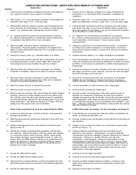 Form E15 Certificate of Destruction/Exportation - Canada (English/French), Page 2