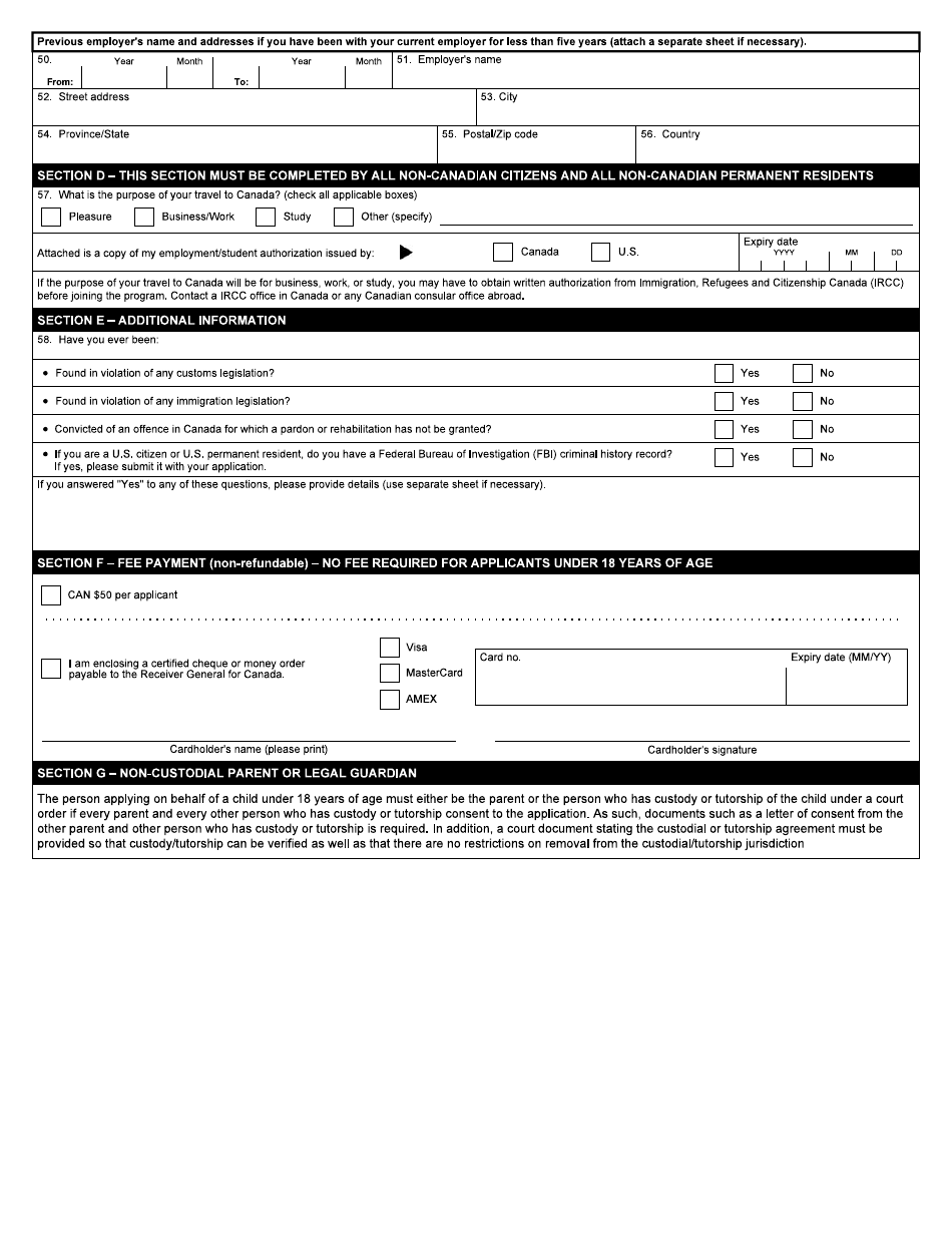 Form BSF814 Pilot Project for Travellers in Remote Areas - Quebec (Pptra-Q) Application Form - Canada, Page 2