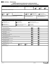 Form E347 Bonded Warehouse Verification / Inspection Report - Canada (English/French)