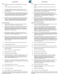 Form E400 Application for Licence to Operate a Customs Sufferance Warehouse - Canada (English/French), Page 2