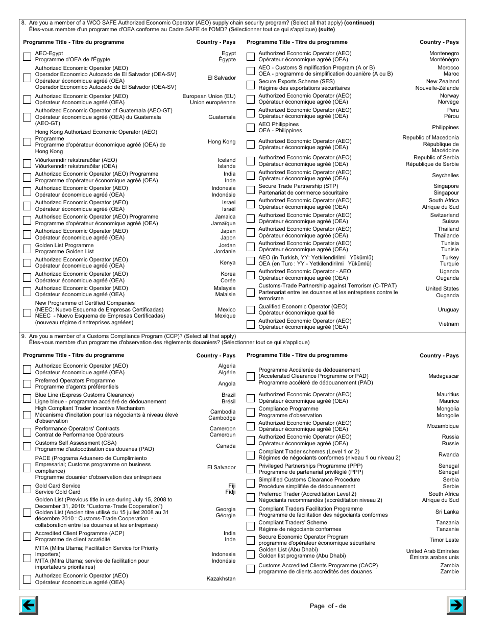 Form BSF786 Arctic Shipping Electronic Commercial Clearance (Asecc) Program Carrier Pre-season Profile - Canada (English / French), Page 3
