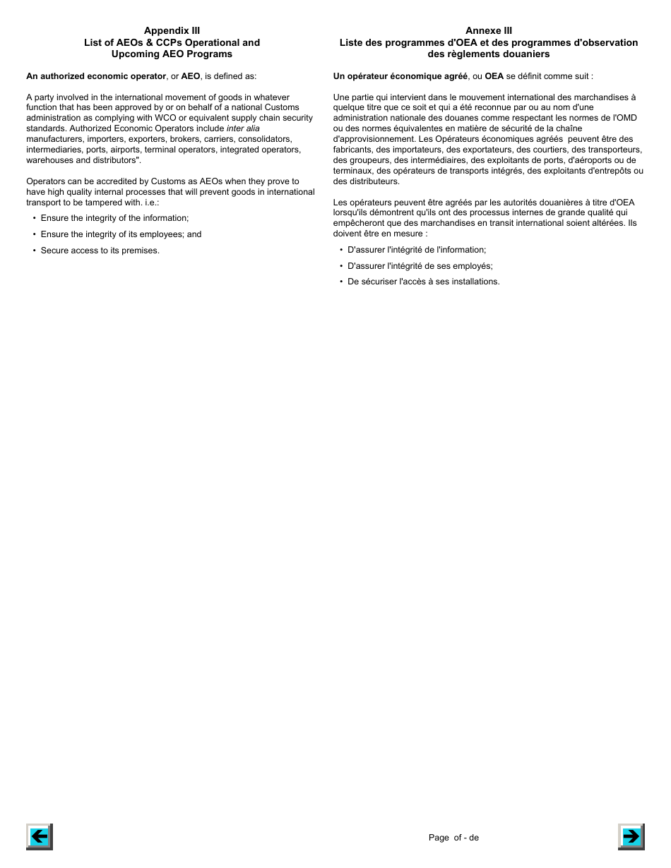 Form BSF786 Arctic Shipping Electronic Commercial Clearance (Asecc) Program Carrier Pre-season Profile - Canada (English / French), Page 9