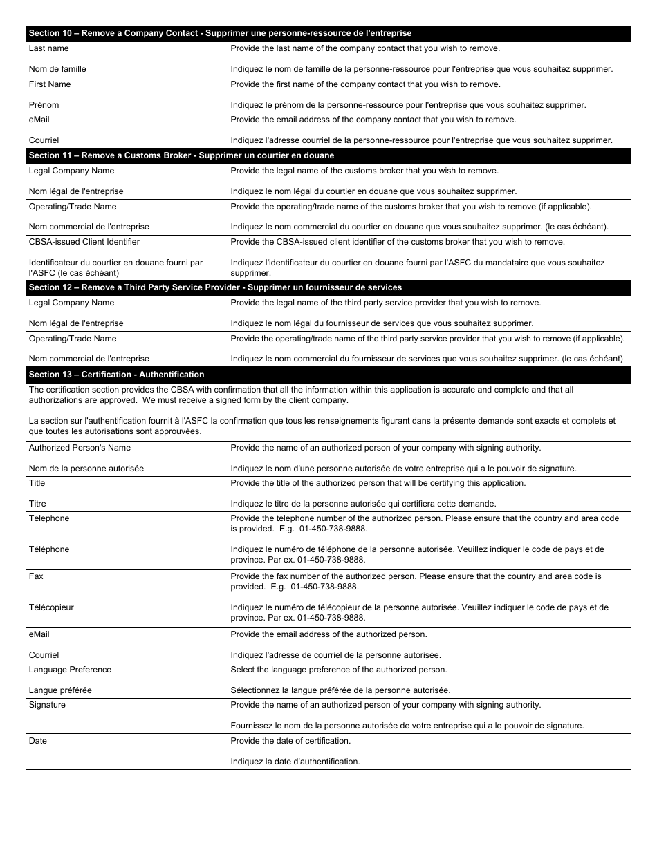 Form BSF815 Electronic Data Interchange (Edi) Application for Daily Notice (Dn) and Statement of Account (Soa) - Canada (English / French), Page 11