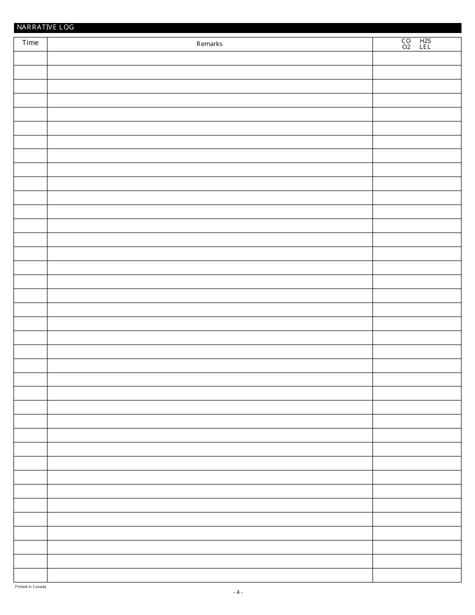 Form E618 Confined Space Safety Checklist and Entry Permit - Canada, Page 4