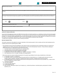 Form E655 Customs Self-assessment Program Importer Part II Application - Canada, Page 3