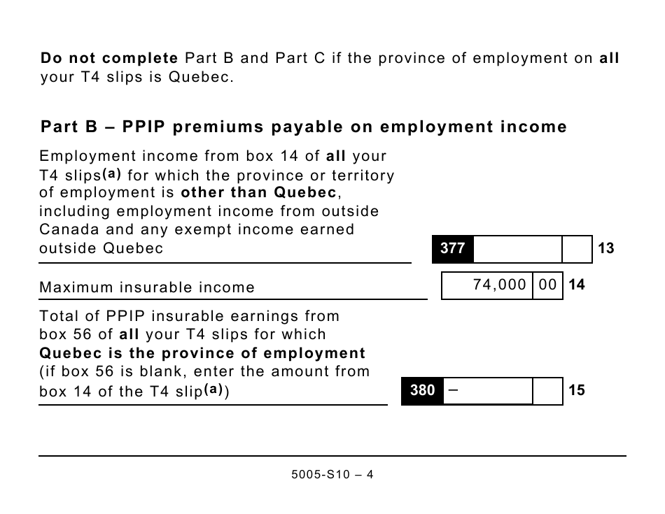 Form 5005S10 Schedule 10 Download Printable PDF or Fill Online Employment Insurance (Ei) and