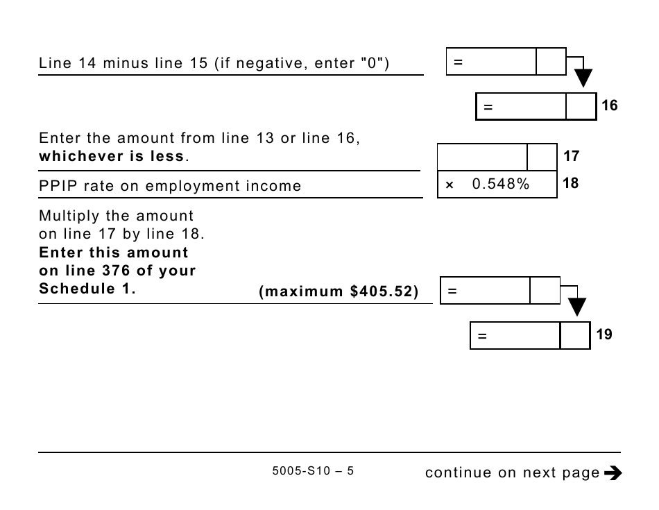 Form 5005S10 Schedule 10 Download Printable PDF or Fill Online Employment Insurance (Ei) and