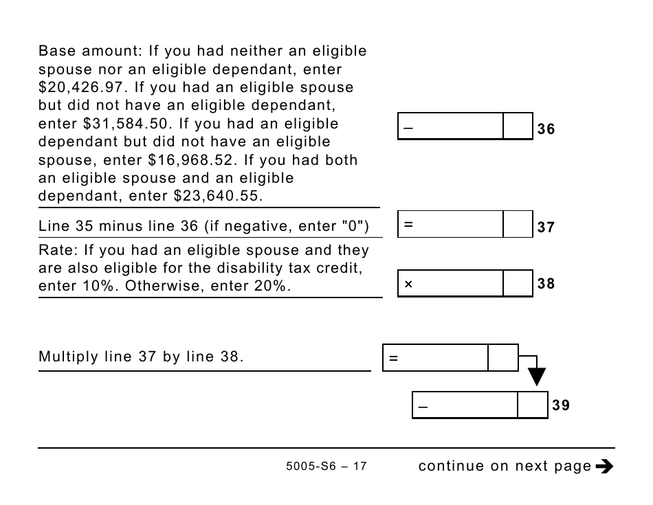 Form 5005-S6 Schedule 6 Working Income Tax Benefit (Large Print) - Canada, Page 17